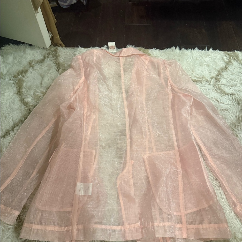 Anthropology Sheer Pink Blazer - Picture 8 of 8